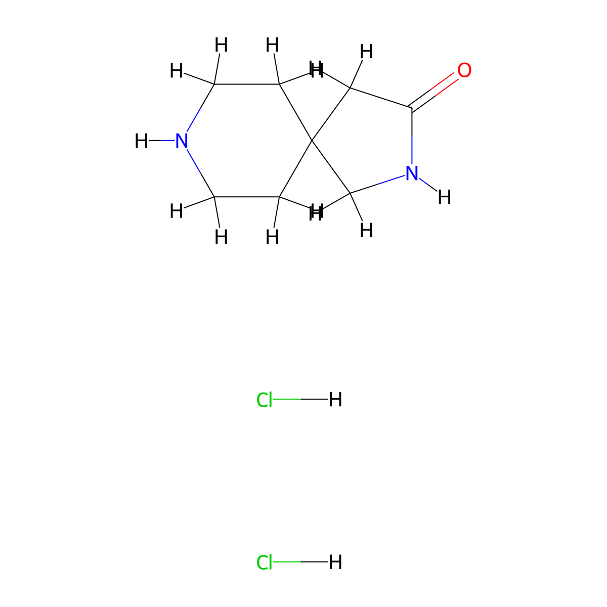 2,8-Diazaspiro[4.5]decan-3-one dihydrochloride molecular structure, CAS 1417301-86-0