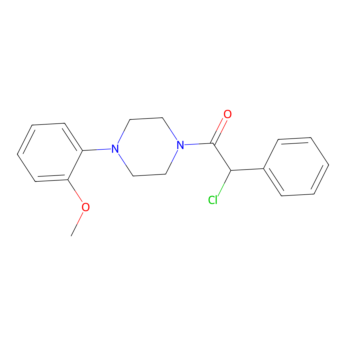 Piperazine, 1-(chlorophenylacetyl)-4-(2-methoxyphenyl)- molecular structure, CAS 141733-53-1