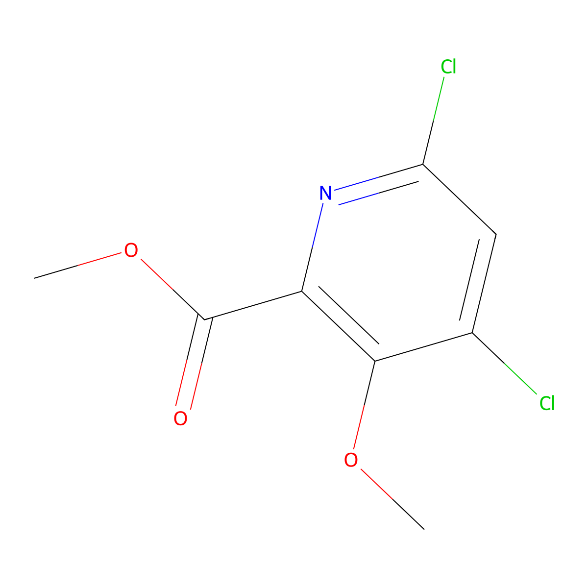 Methyl 4,6-dichloro-3-methoxypicolinate molecular structure, CAS 1417332-41-2