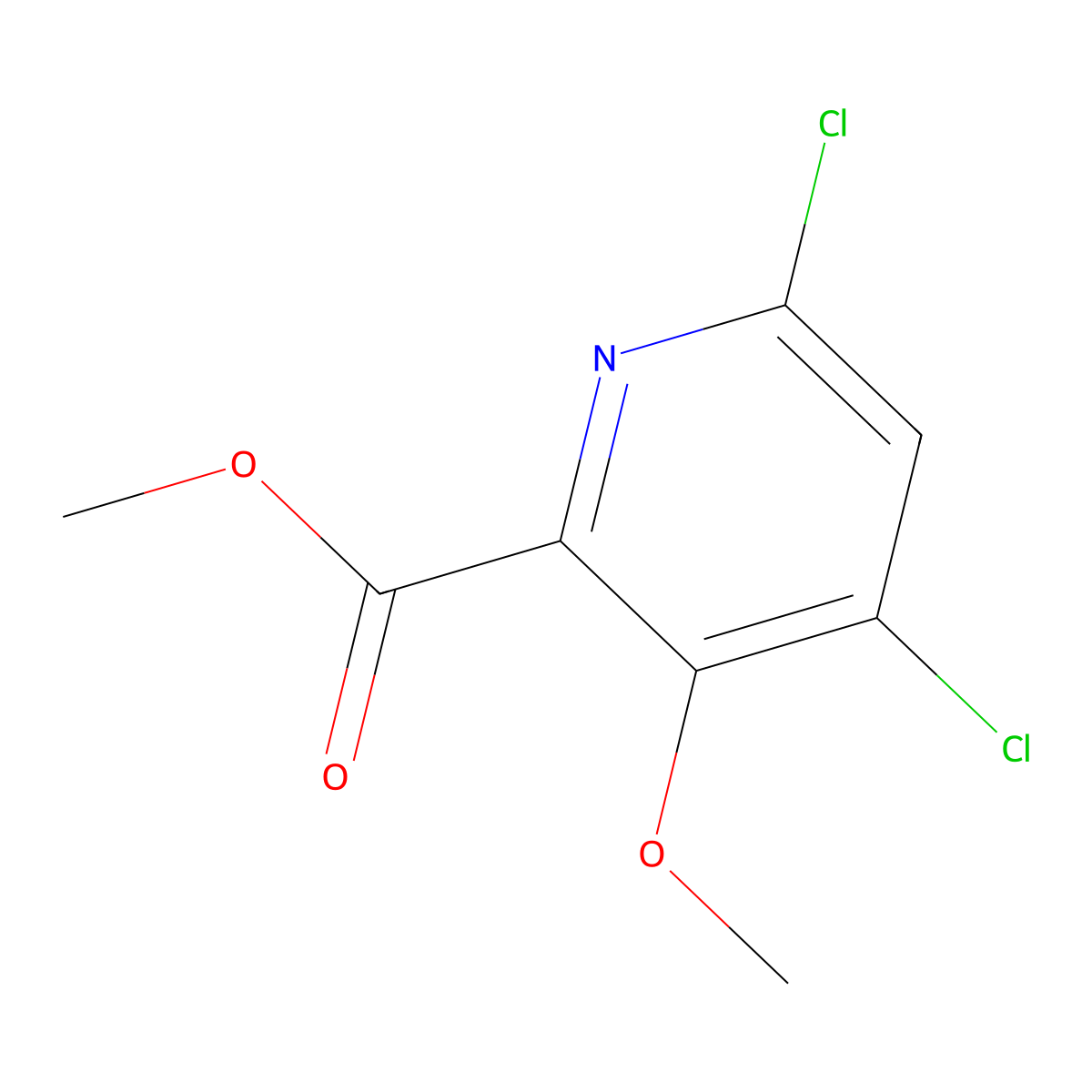 Methyl 4,6-dichloro-3-methoxypicolinate molecular structure, CAS 1417332-41-2