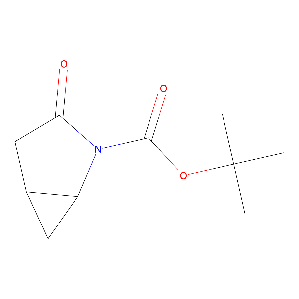 Tert-butyl 3-oxo-2-azabicyclo[3.1.0]hexane-2-carboxylate molecular structure, CAS 1417334-40-7