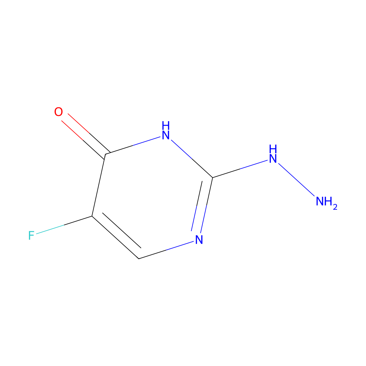 5-fluoro-2-hydrazinopyrimidin-4(3H)-one molecular structure, CAS 1417349-42-8