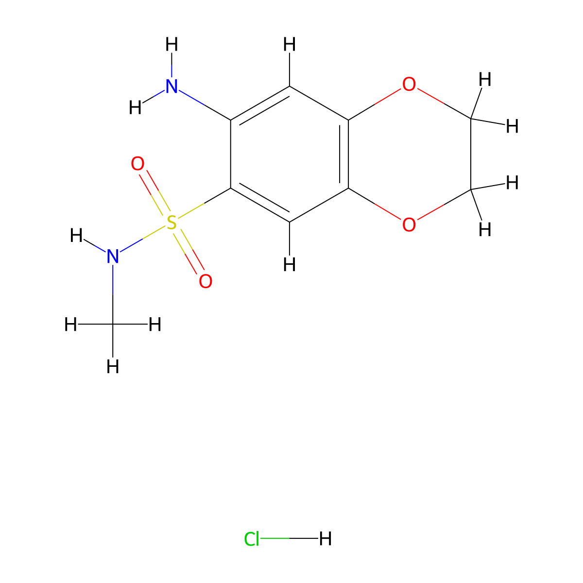 7-Amino-N-methyl-2,3-dihydrobenzo[b][1,4]dioxine-6-sulfonamide hydrochloride molecular structure, CAS 1417350-06-1