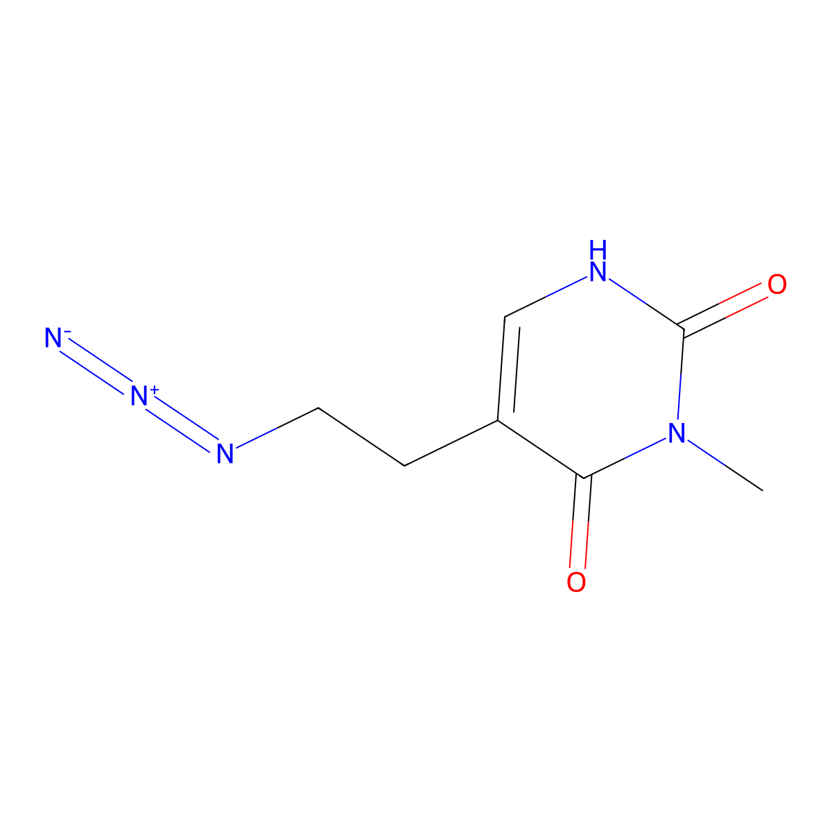 5-(2-azidoethyl)-3-methylpyrimidine-2,4(1H,3H)-dione molecular structure, CAS 1417355-39-5