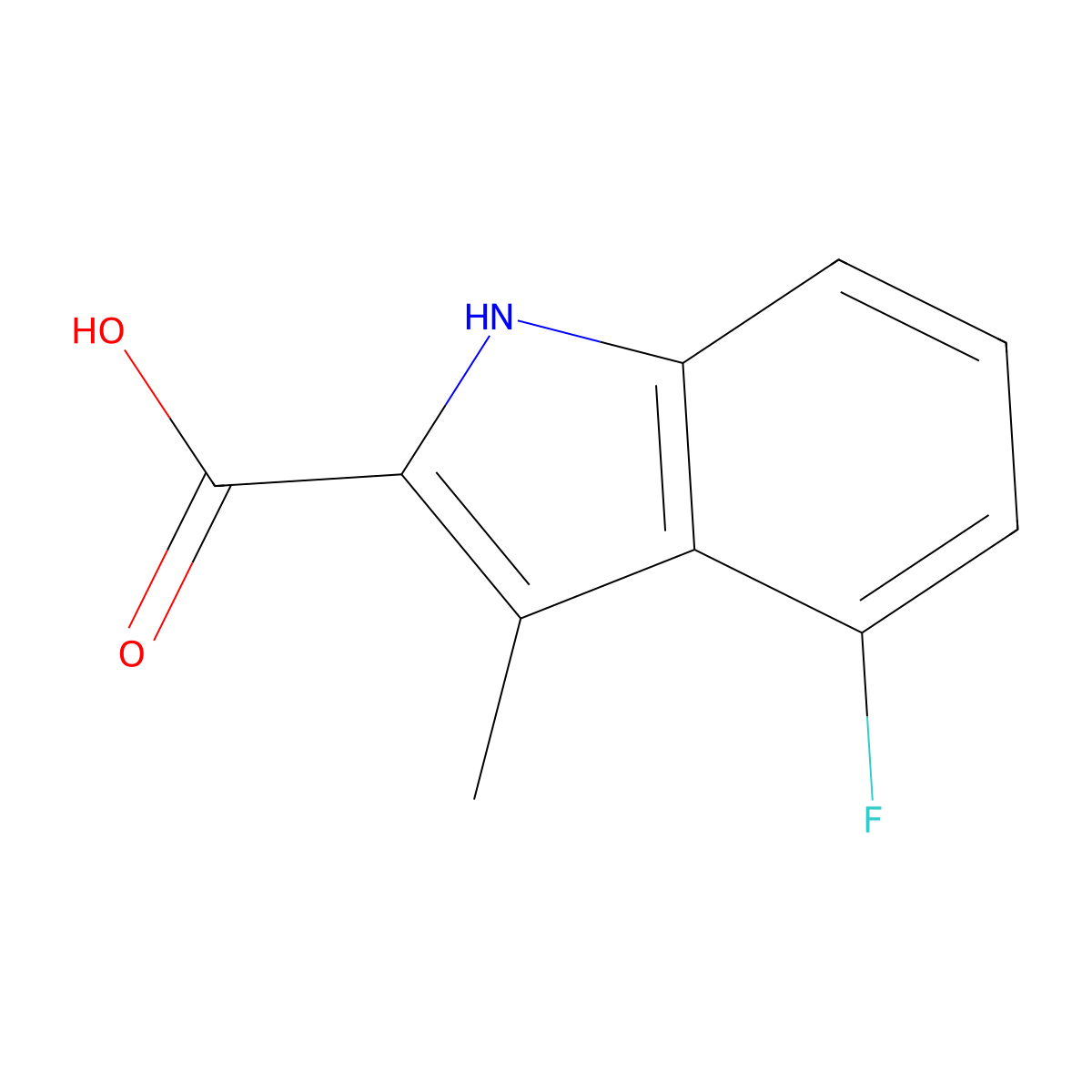 4-fluoro-3-methyl-1H-indole-2-carboxylic acid molecular structure, CAS 1417357-90-4