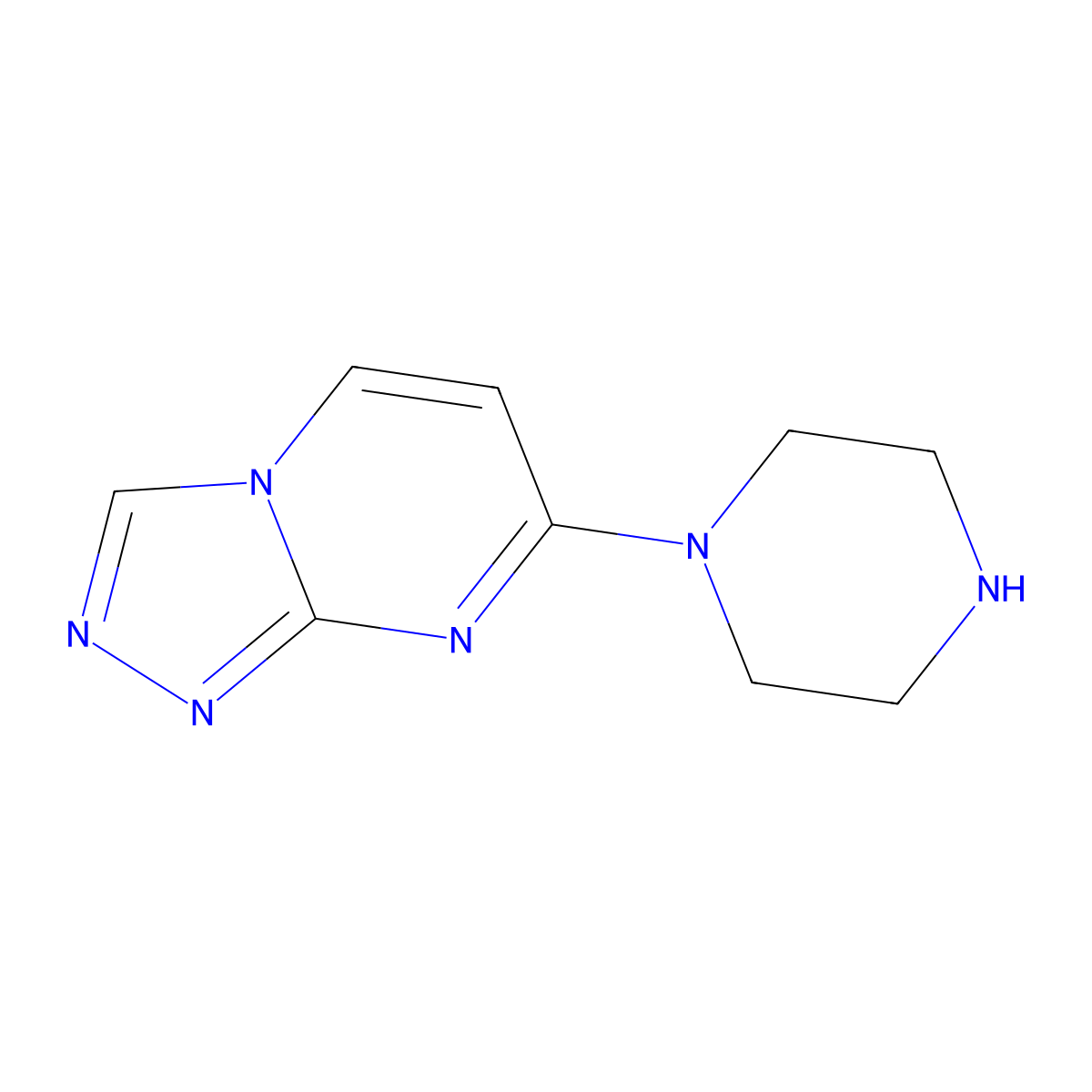 7-Piperazin-1-yl[1,2,4]triazolo[4,3-a]pyrimidine molecular structure, CAS 1417358-37-2