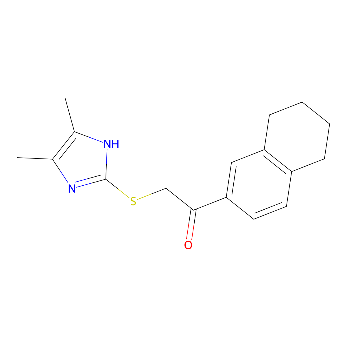 2-((4,5-Dimethyl-1H-imidazol-2-yl)thio)-1-(5,6,7,8-tetrahydronaphthalen-2-yl)ethanone molecular structure, CAS 1417360-62-3