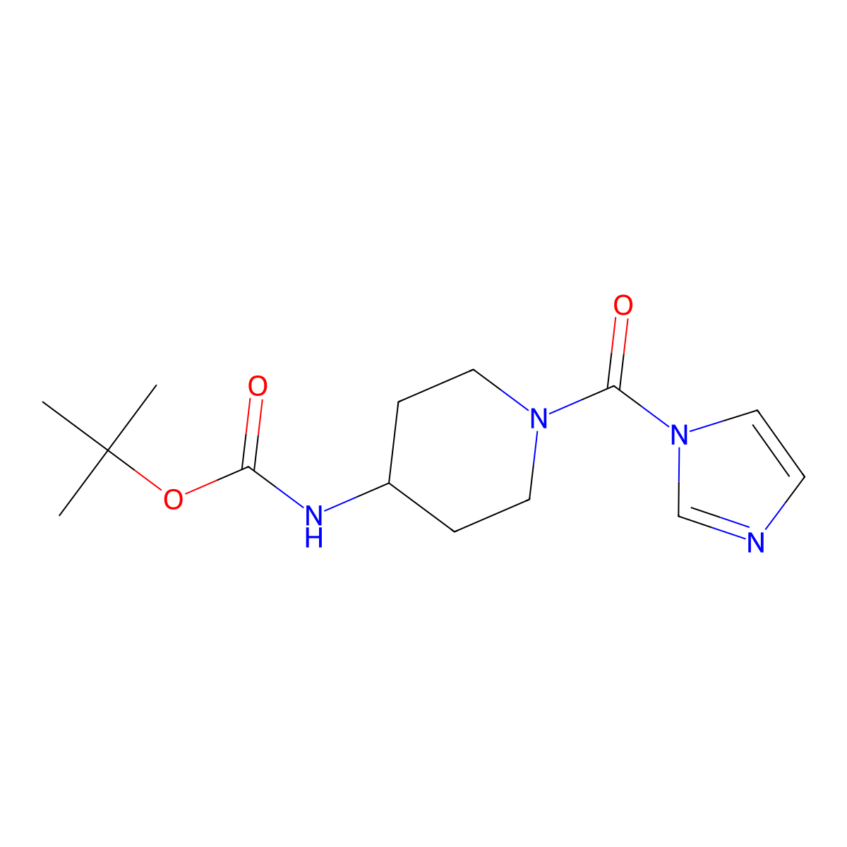 tert-butyl [1-(1H-imidazol-1-ylcarbonyl)piperidin-4-yl]carbamate molecular structure, CAS 1417361-64-8