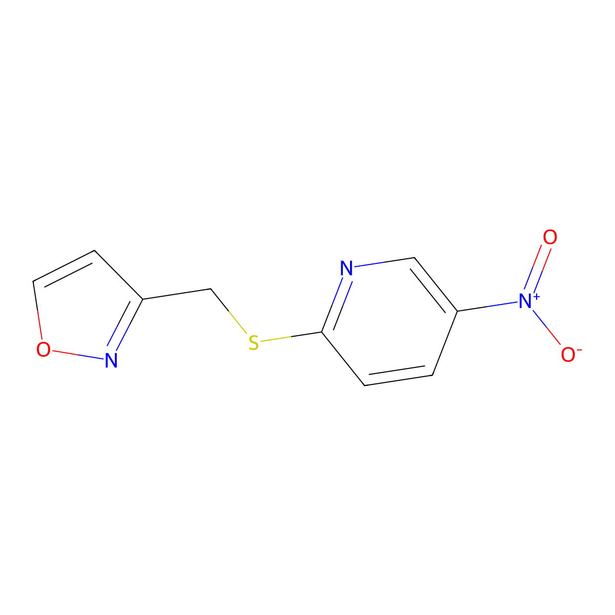 3-(((5-Nitropyridin-2-yl)thio)methyl)isoxazole molecular structure, CAS 1417363-68-8