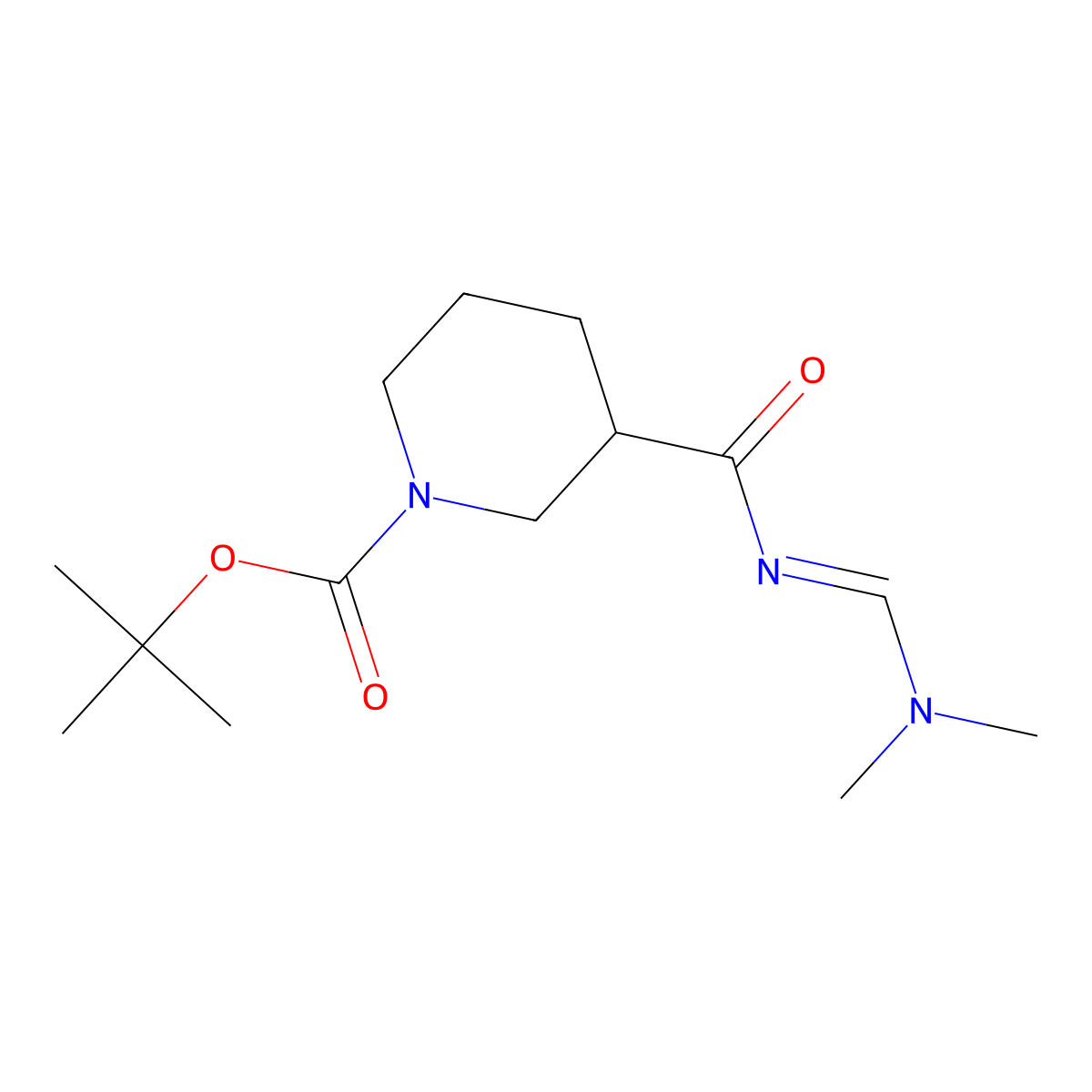 tert-butyl 3-({[(1E)-(dimethylamino)methylene]amino}carbonyl)piperidine-1-carboxylate molecular structure, CAS 1417368-68-3