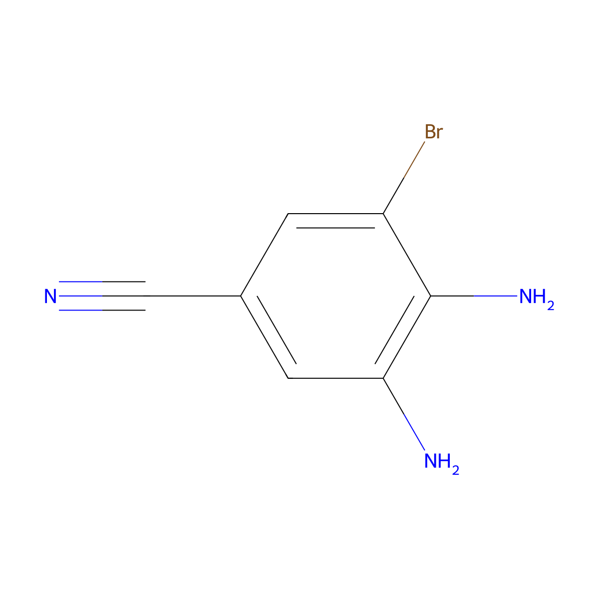 3-Bromo-4,5-diaminobenzonitrile molecular structure, CAS 1417371-78-8