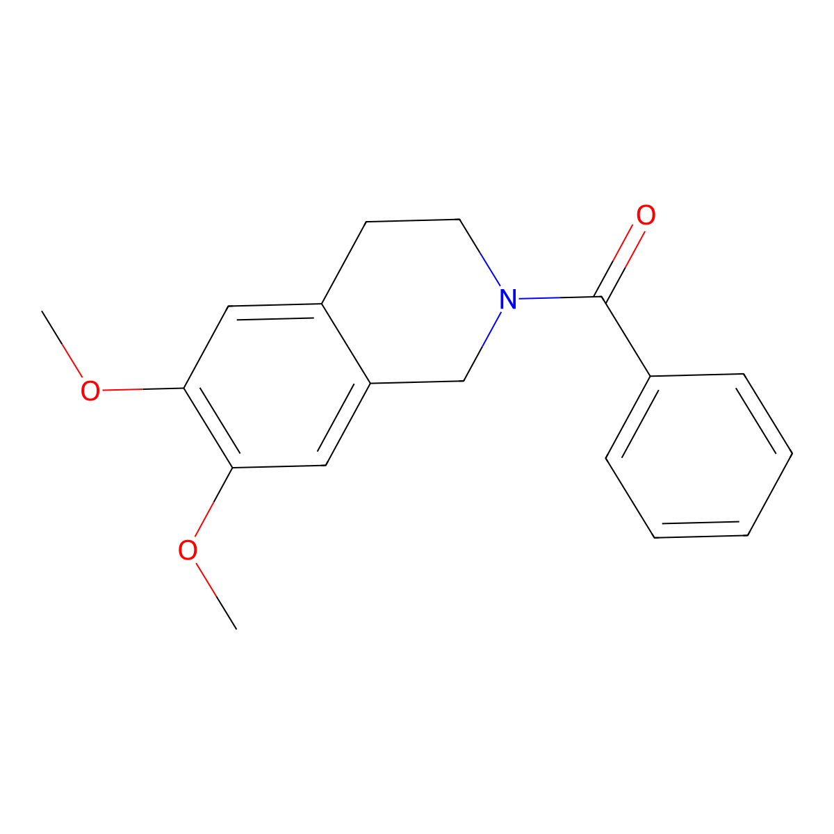 Isoquinoline, 2-benzoyl-1,2,3,4-tetrahydro-6,7-dimethoxy- molecular structure, CAS 14174-17-5