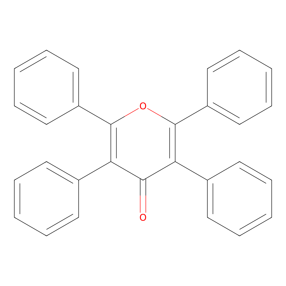2,3,5,6-Tetraphenyl-4H-pyran-4-one molecular structure, CAS 14174-27-7