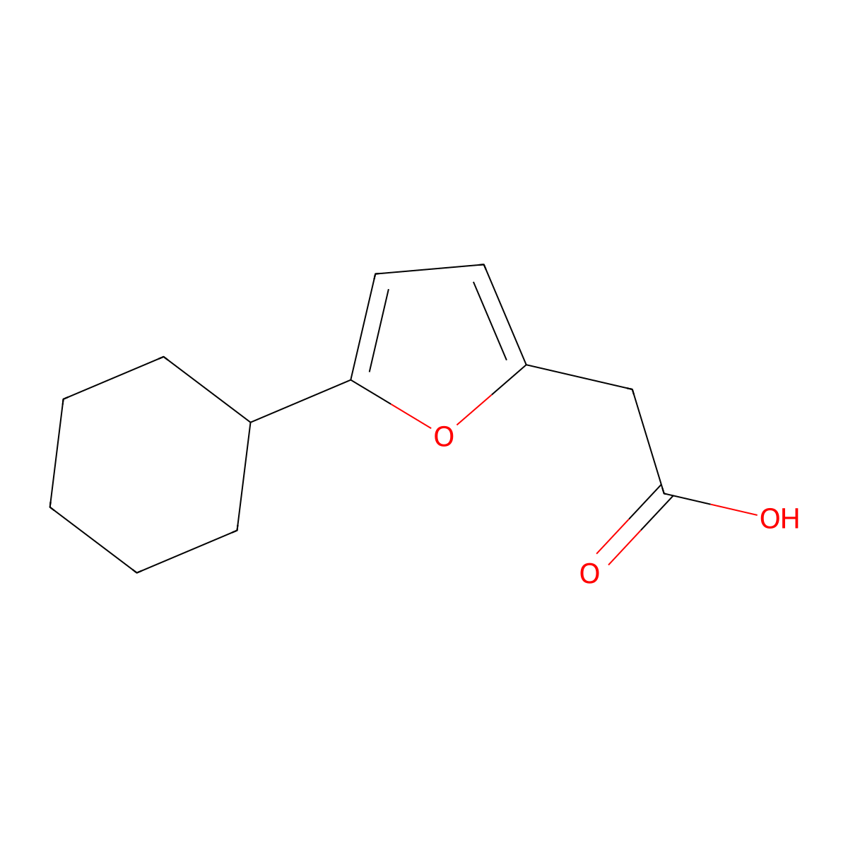 2-(5-Cyclohexylfuran-2-YL)acetic acid molecular structure, CAS 14174-53-9
