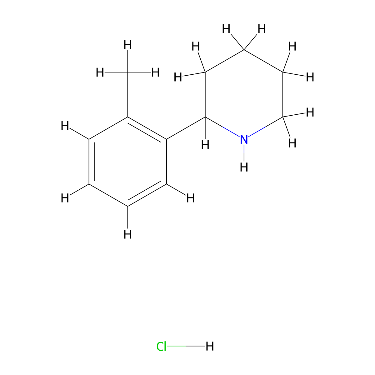 2-(2-Methylphenyl)piperidine hydrochloride molecular structure, CAS 14174-92-6
