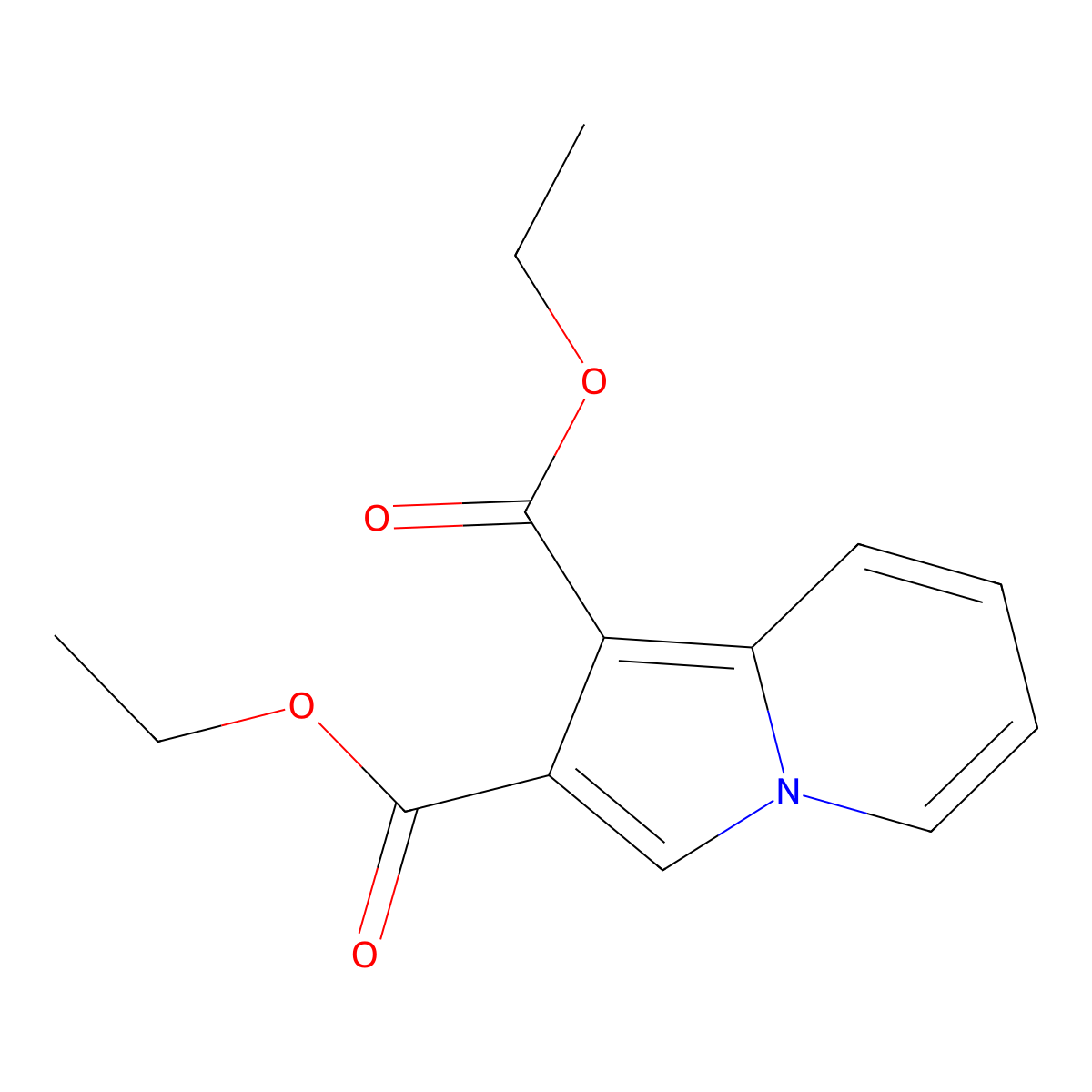 Diethyl indolizine-1,2-dicarboxylate molecular structure, CAS 14174-98-2