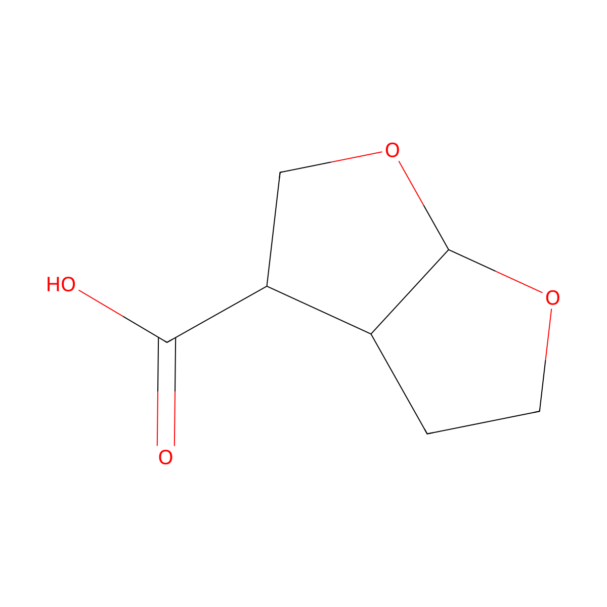 (3R,3aS,6aR)-Hexahydrofuro[2,3-b]furan-3-carboxylic acid molecular structure, CAS 1417405-44-7
