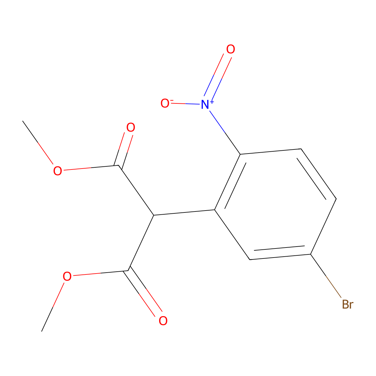 Dimethyl 2-(5-bromo-2-nitrophenyl)malonate molecular structure, CAS 1417407-96-5