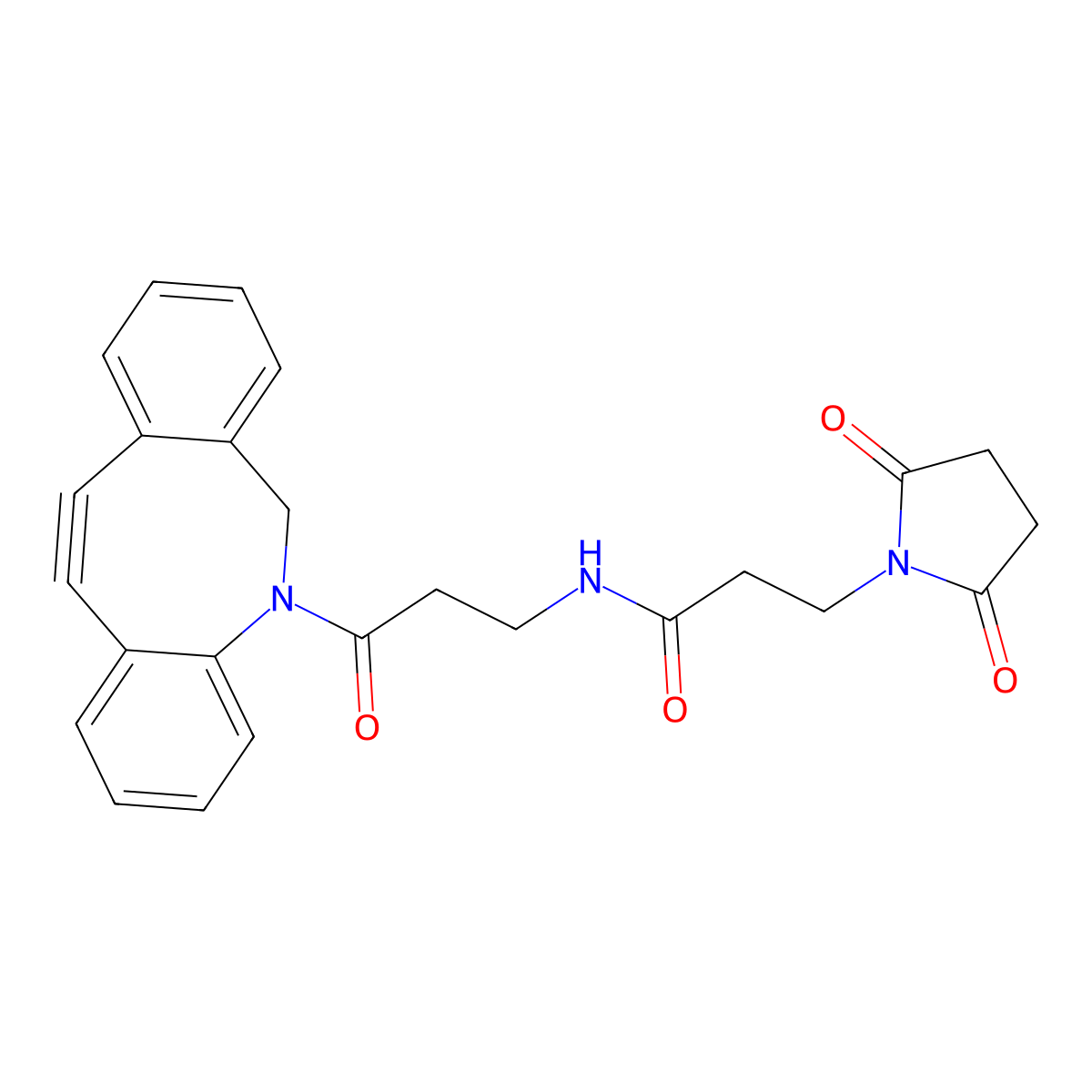 N-[3-(11,12-Didehydrodibenz[b,f]azocin-5(6H)-yl)-3-oxopropyl]-2,5-dioxo-1-Pyrrolidinepropanamide molecular structure, CAS 1417413-00-3