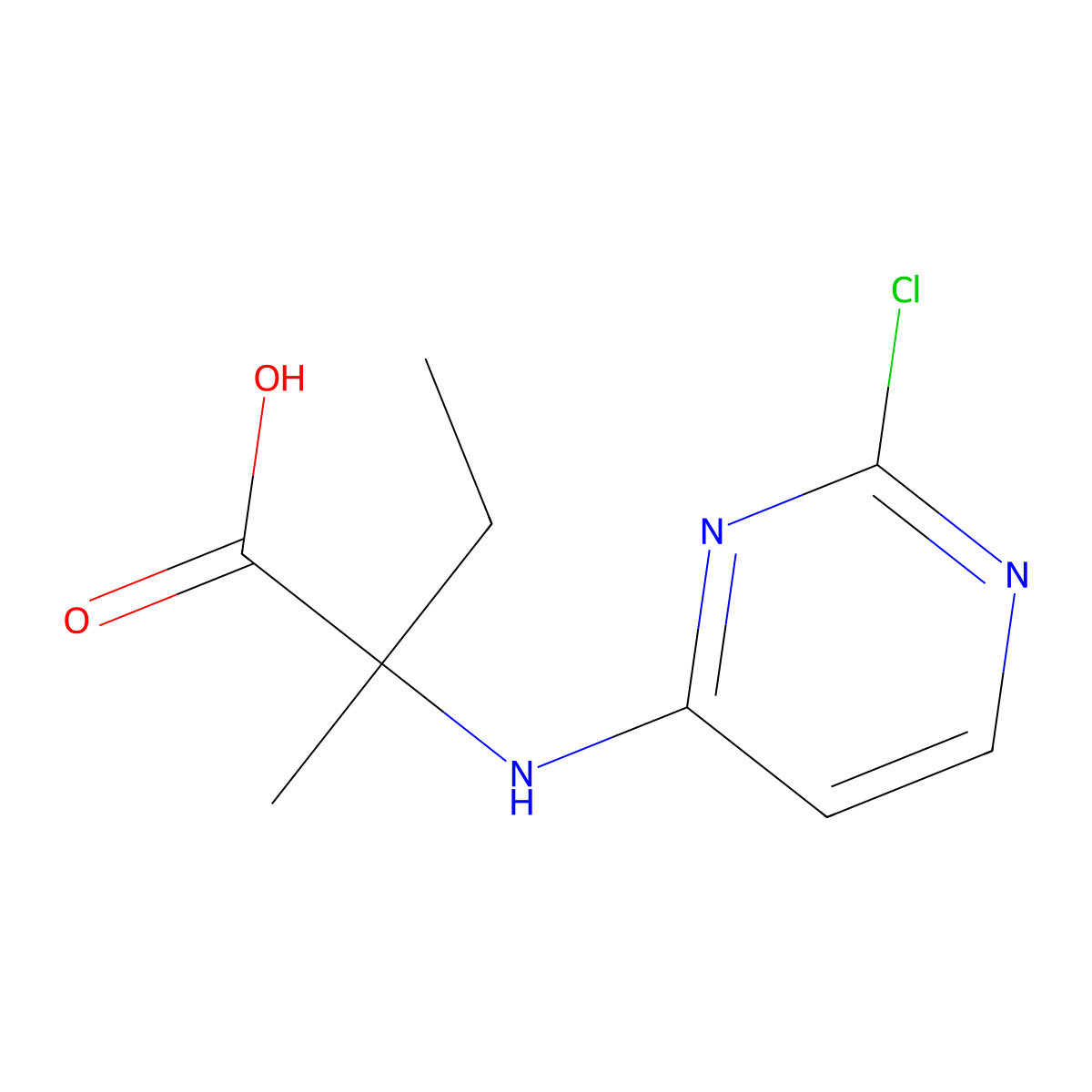 (S)-2-((2-Chloropyrimidin-4-yl)amino)-2-methylbutanoic acid molecular structure, CAS 1417421-83-0
