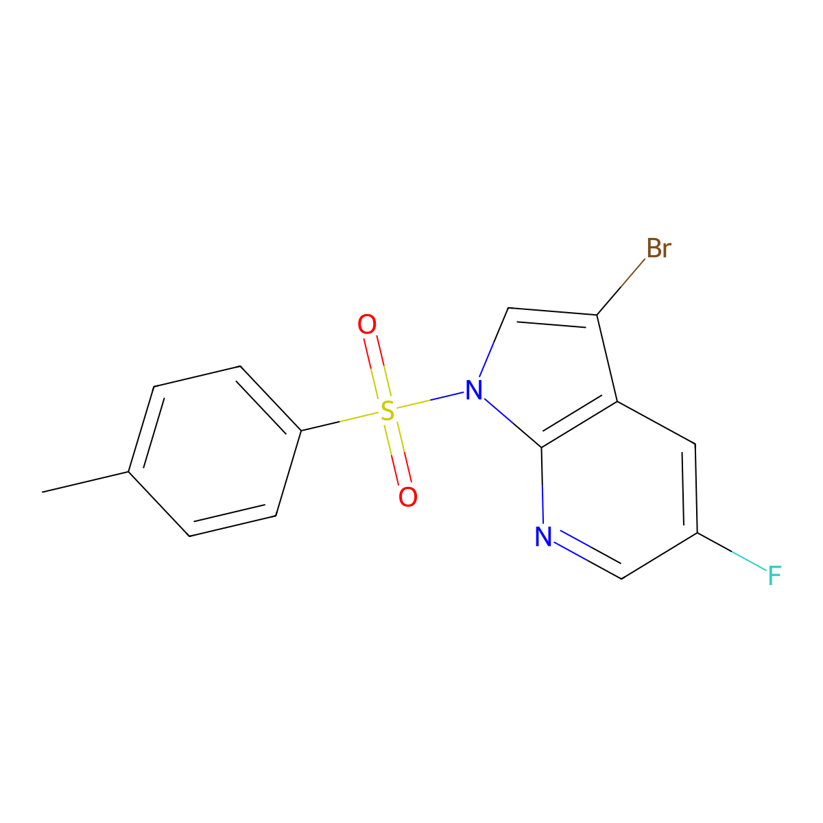 3-bromo-5-fluoro-1-tosyl-1H-pyrrolo(2,3-b)pyridine molecular structure, CAS 1417421-99-8