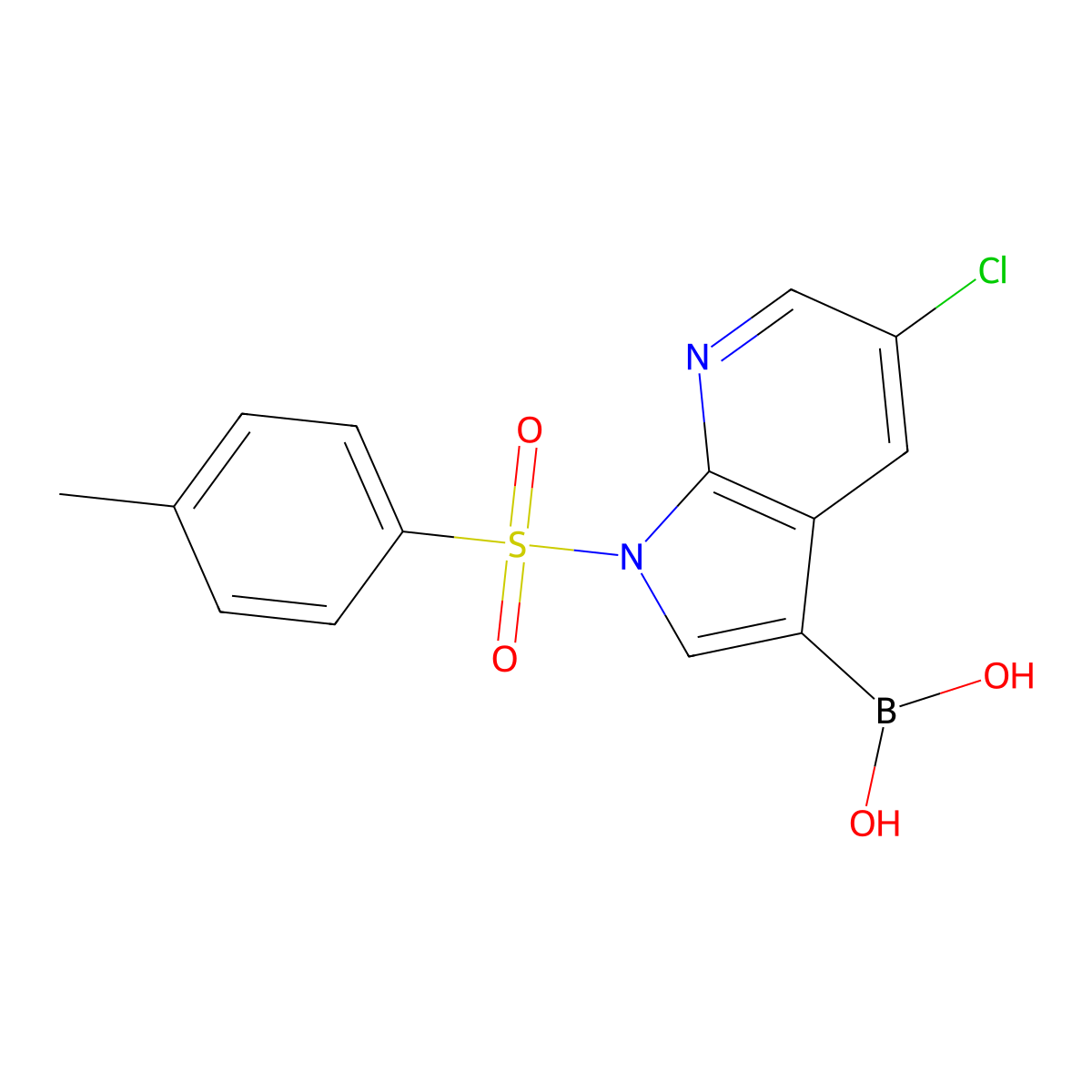 [5-Chloro-1-(4-methylbenzenesulfonyl)-1H-pyrrolo[2,3-b]pyridin-3-yl]boronic acid molecular structure, CAS 1417422-00-4