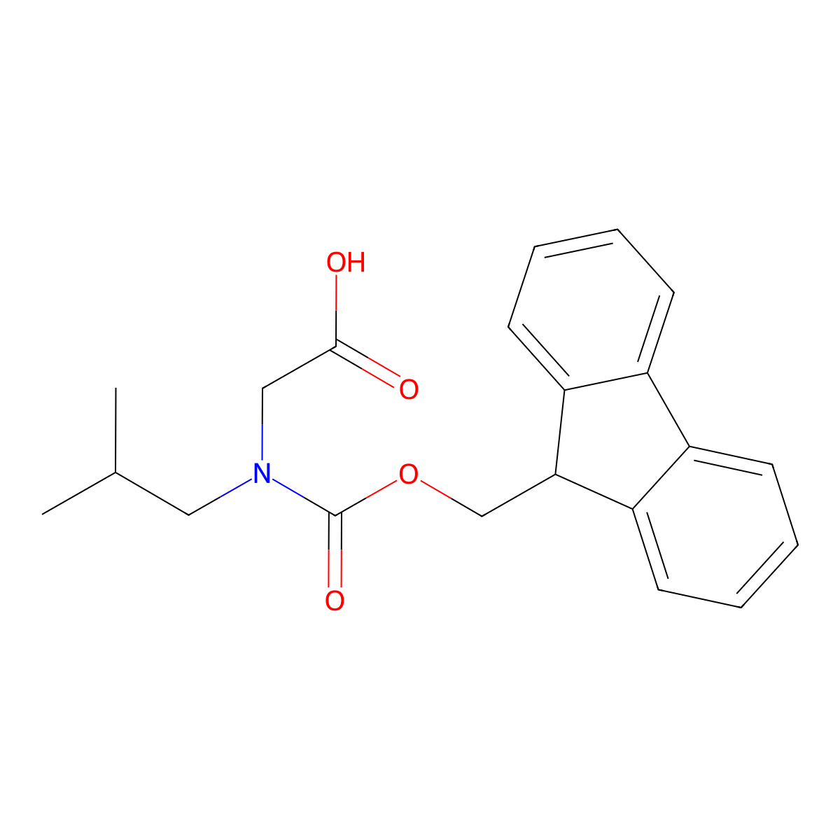 Glycine, N-[(9H-fluoren-9-ylmethoxy)carbonyl]-N-(2-methylpropyl)- molecular structure, CAS 141743-14-8