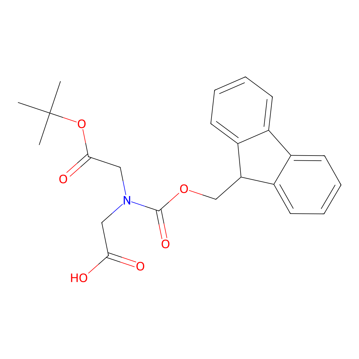 Fmoc-N-(tert-butyloxycarbonylmethyl)glycine molecular structure, CAS 141743-16-0