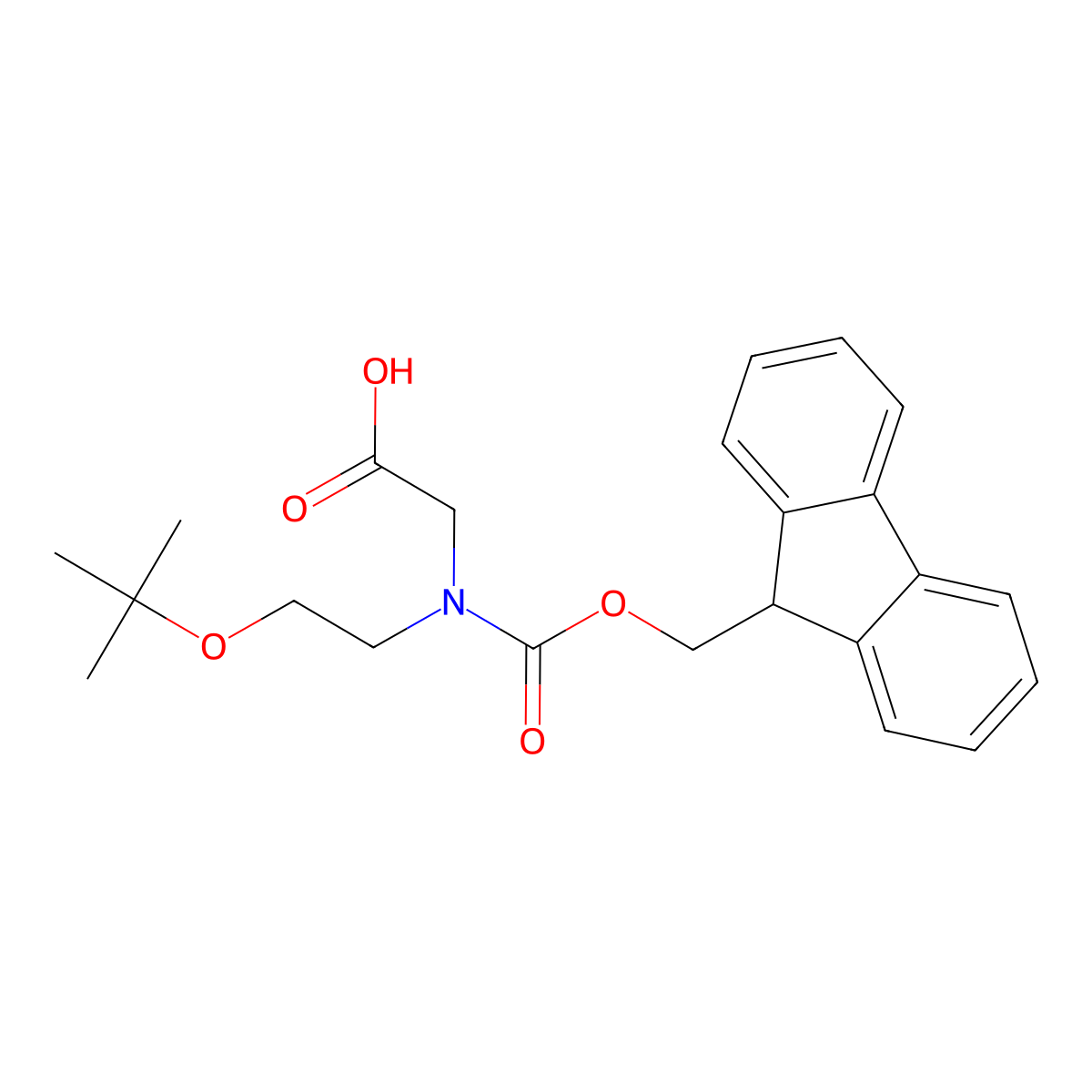 2-((((9H-Fluoren-9-yl)methoxy)carbonyl)(2-(tert-butoxy)ethyl)amino)acetic acid molecular structure, CAS 141743-30-8