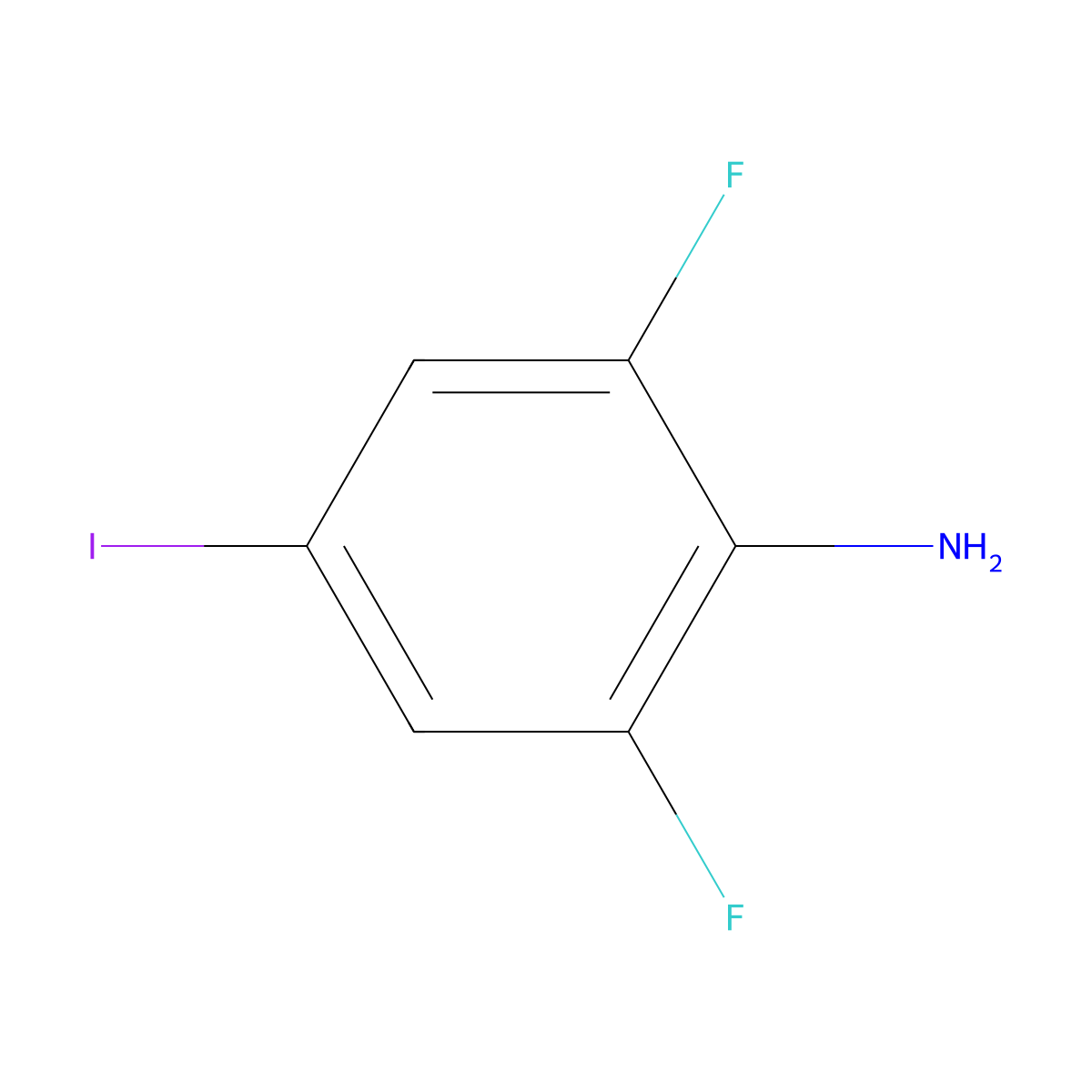 2,6-Difluoro-4-iodoaniline molecular structure, CAS 141743-49-9