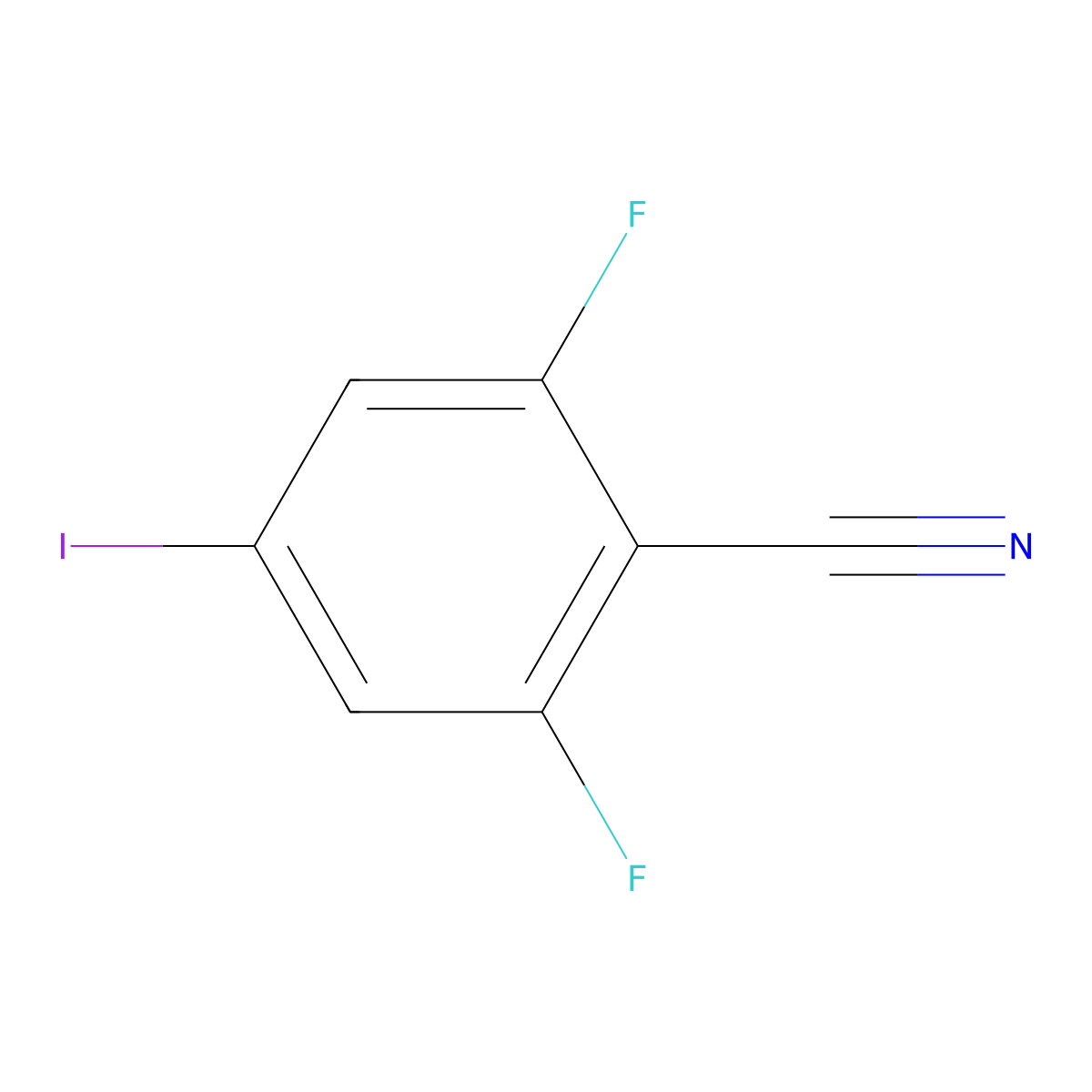 2,6-Difluoro-4-iodobenzonitrile molecular structure, CAS 141743-50-2