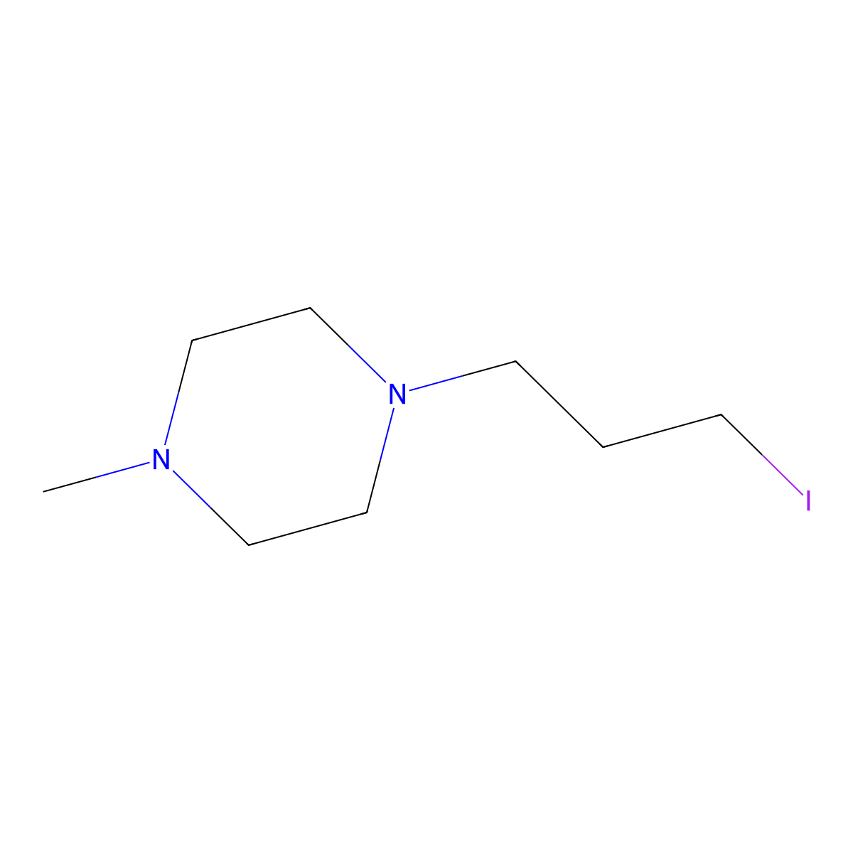 1-(3-Iodopropyl)-4-methylpiperazine molecular structure, CAS 1417436-83-9