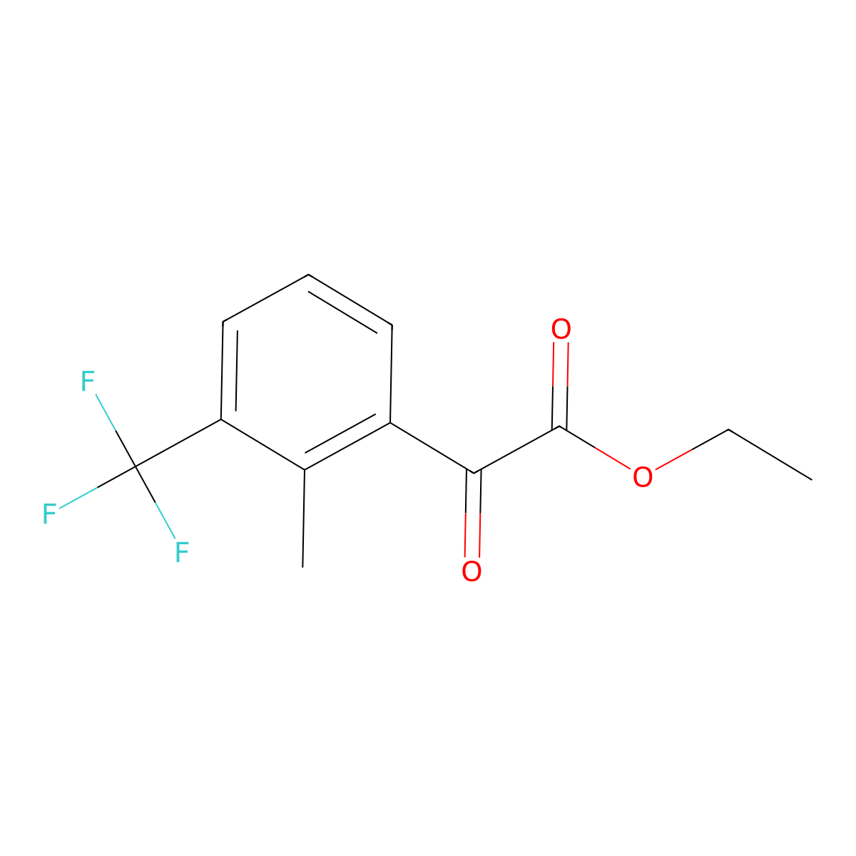 (2-Methyl-3-trifluoromethylphenyl)oxo-acetic acid ethyl ester molecular structure, CAS 1417458-18-4