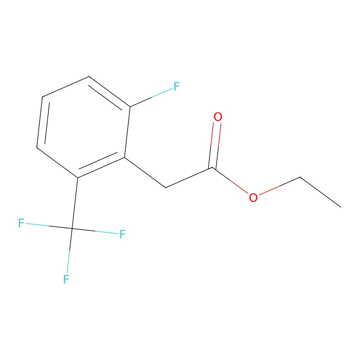 Ethyl 2-fluoro-6-(trifluoromethyl)phenylacetate molecular structure, CAS 1417458-68-4