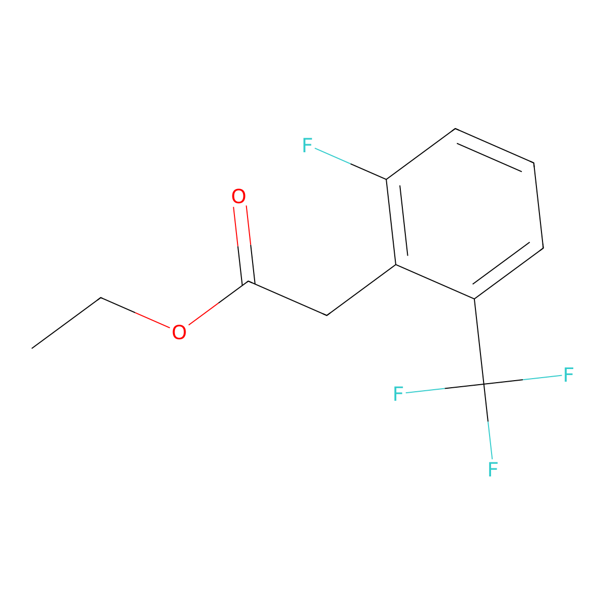 Ethyl 2-fluoro-6-(trifluoromethyl)phenylacetate molecular structure, CAS 1417458-68-4