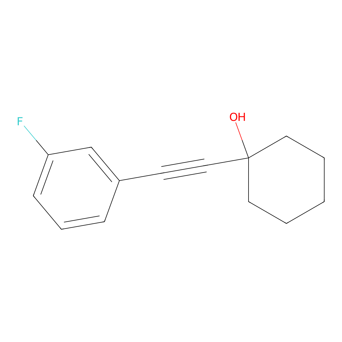 1-[2-(3-Fluorophenyl)ethynyl]cyclohexanol molecular structure, CAS 1417459-07-4