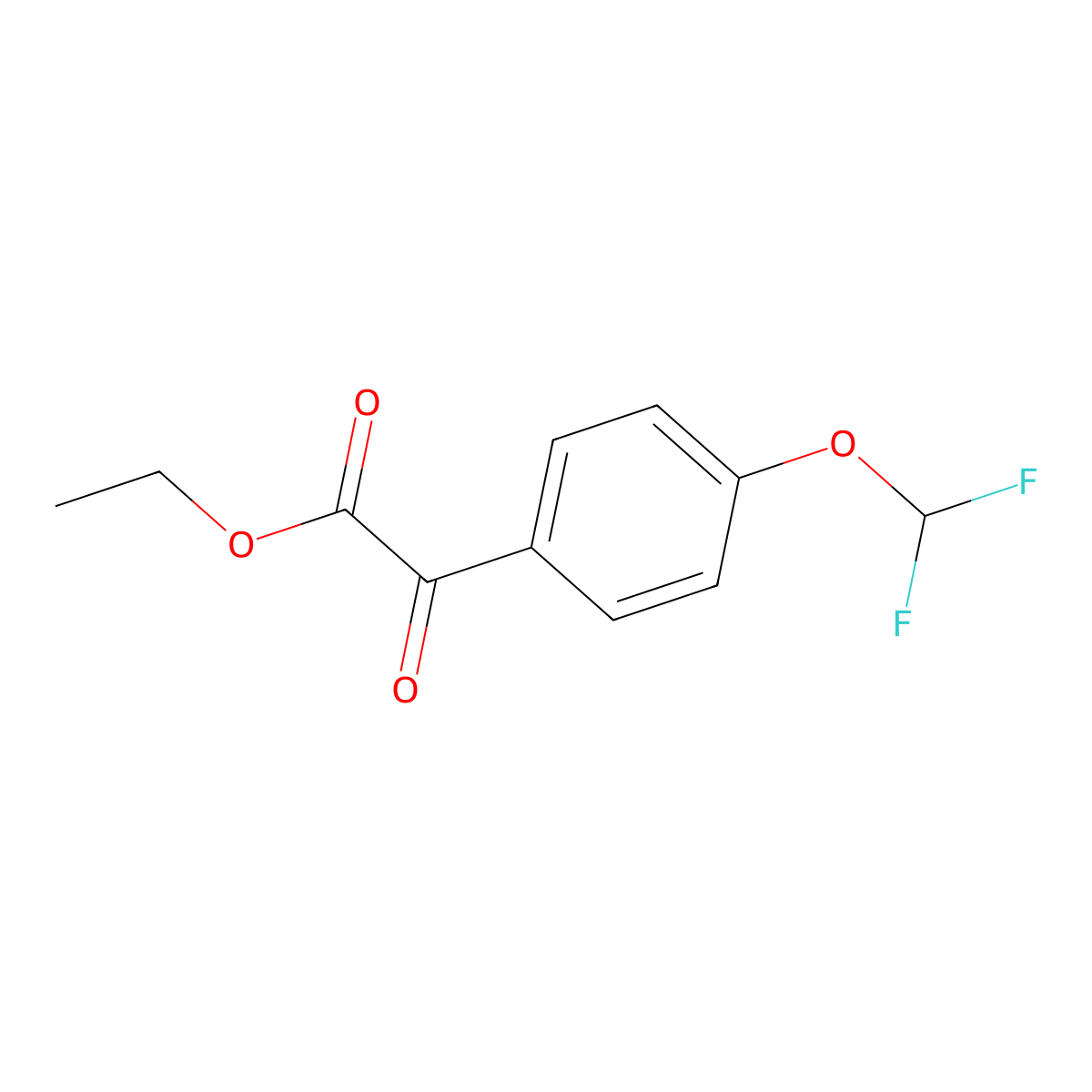 Ethyl 2-(4-(difluoromethoxy)phenyl)-2-oxoacetate molecular structure, CAS 1417460-72-0