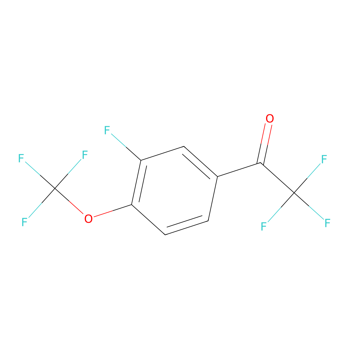 2,2,2-Trifluoro-1-(3-fluoro-4-trifluoromethoxy-phenyl)-ethanone molecular structure, CAS 1417461-75-6