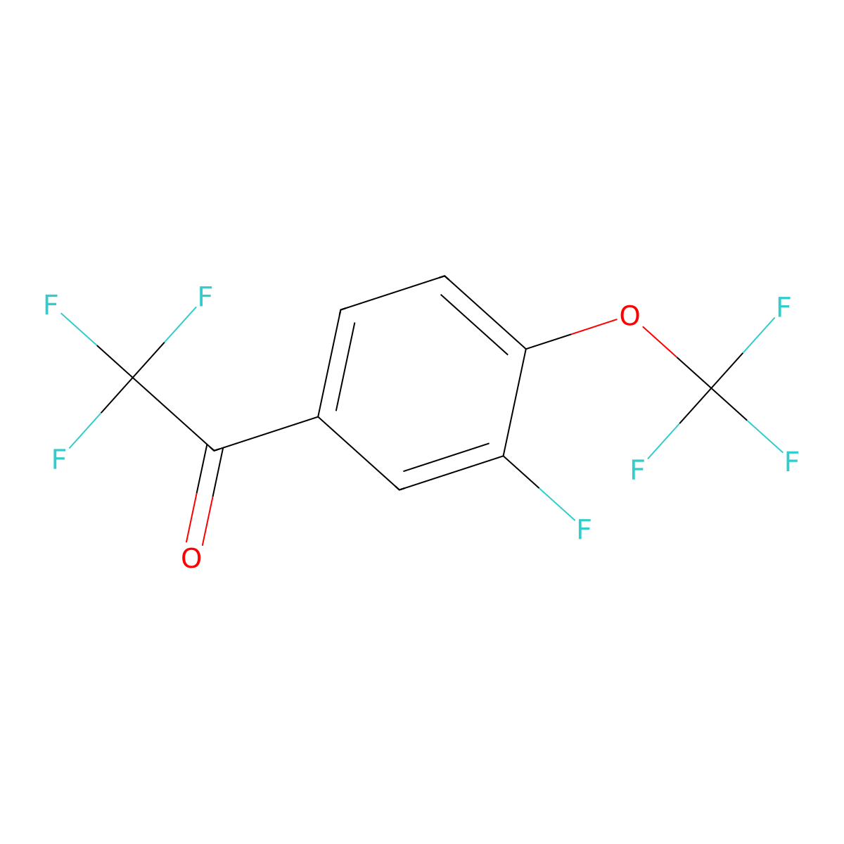 2,2,2-Trifluoro-1-(3-fluoro-4-trifluoromethoxy-phenyl)-ethanone molecular structure, CAS 1417461-75-6