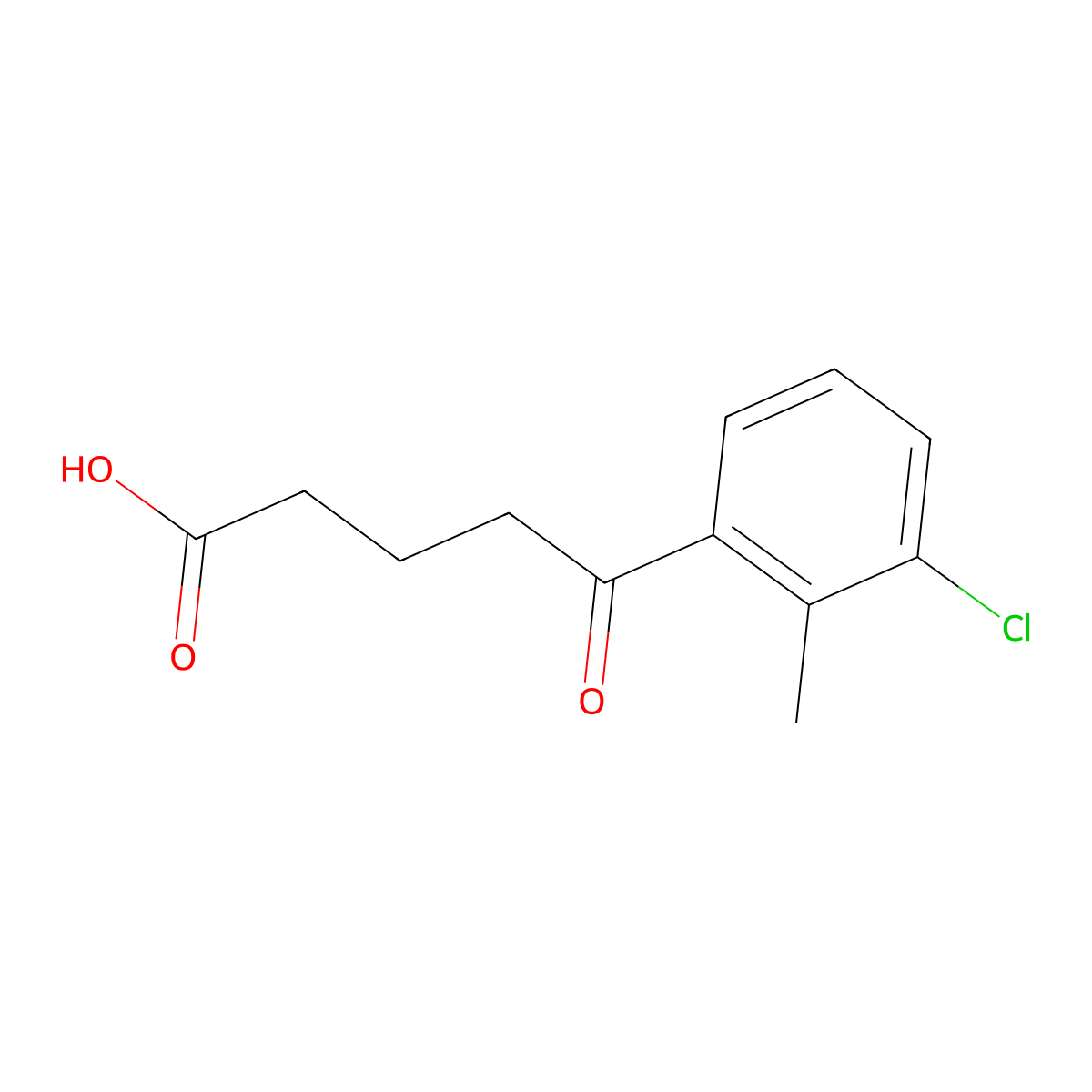 5-(3-Chloro-2-methylphenyl)-5-oxovaleric acid molecular structure, CAS 1417462-41-9