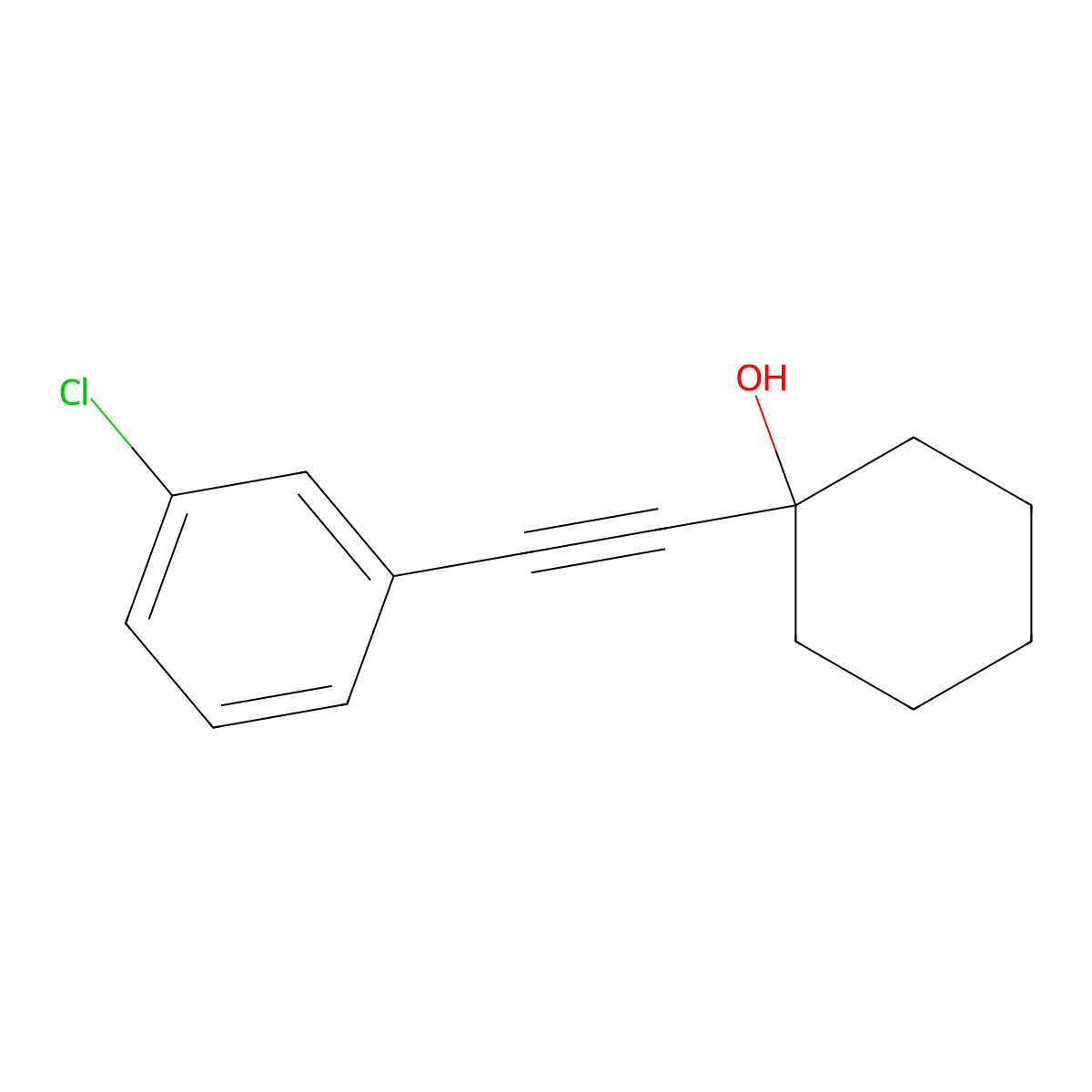 1-[2-(3-Chlorophenyl)ethynyl]cyclohexanol molecular structure, CAS 1417462-53-3
