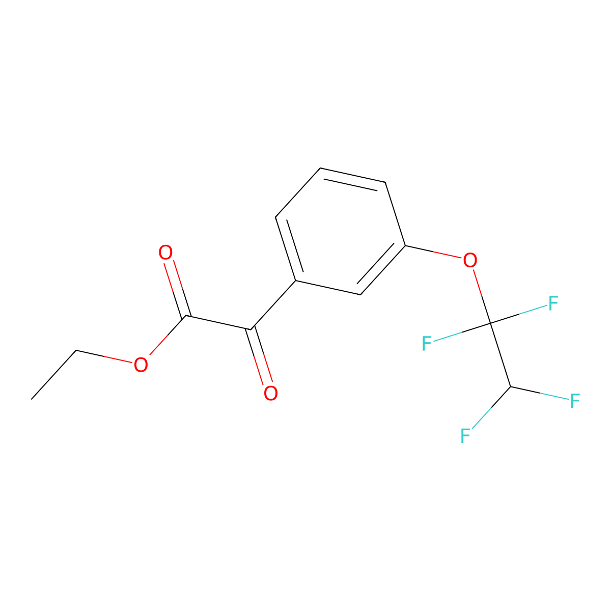 Oxo-[3-(1,1,2,2-tetrafluoro-ethoxy)-phenyl]-acetic acid ethyl ester molecular structure, CAS 1417499-47-8