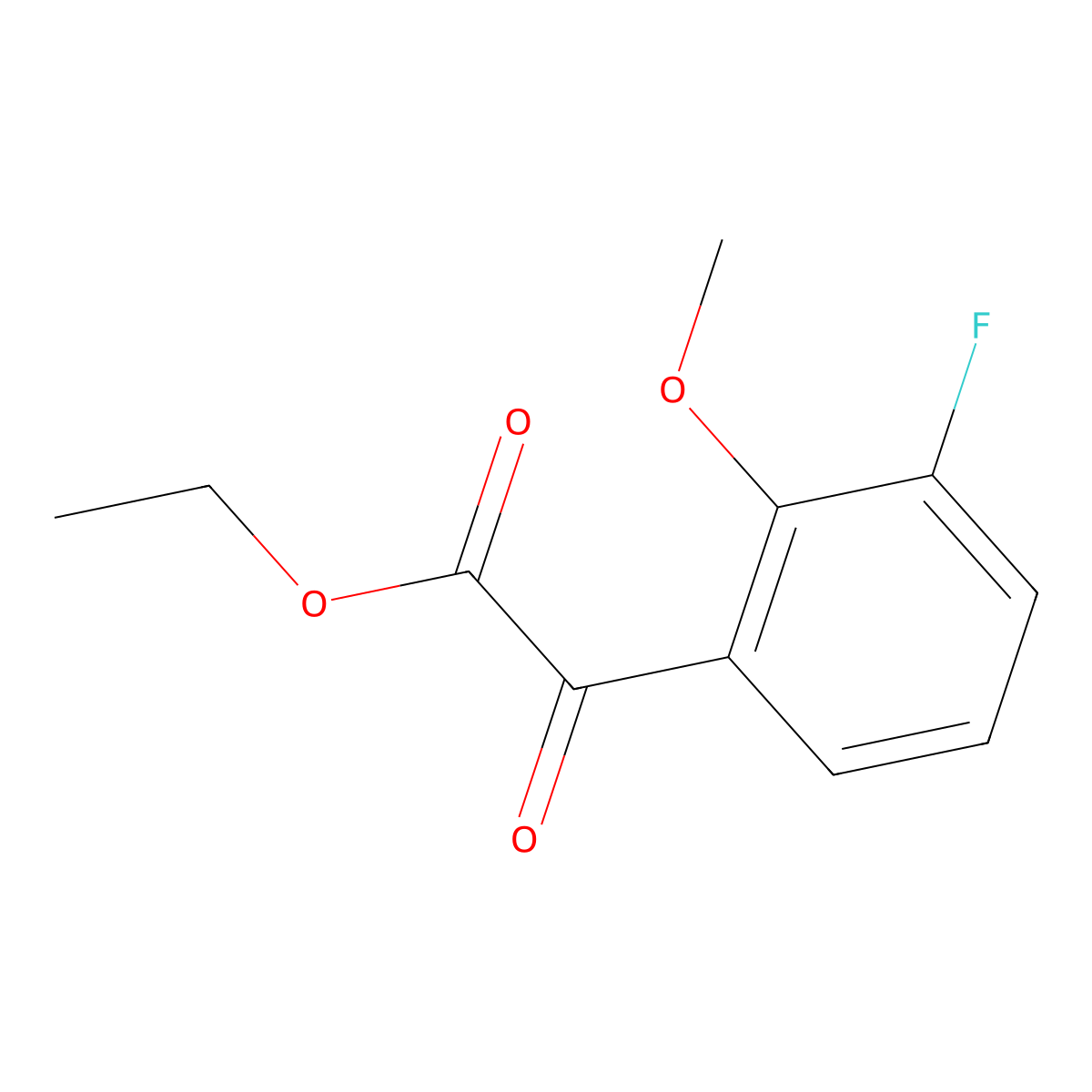 (3-Fluoro-2-methoxyphenyl)oxo-acetic acid ethyl ester molecular structure, CAS 1417501-08-6