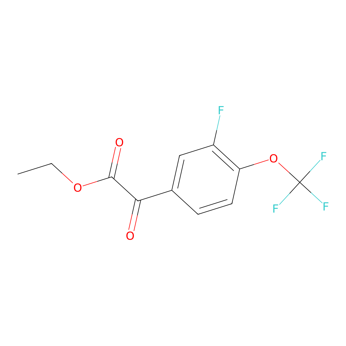 (3-Fluoro-4-trifluoromethoxy-phenyl)-oxo-acetic acid ethyl ester molecular structure, CAS 1417501-15-5