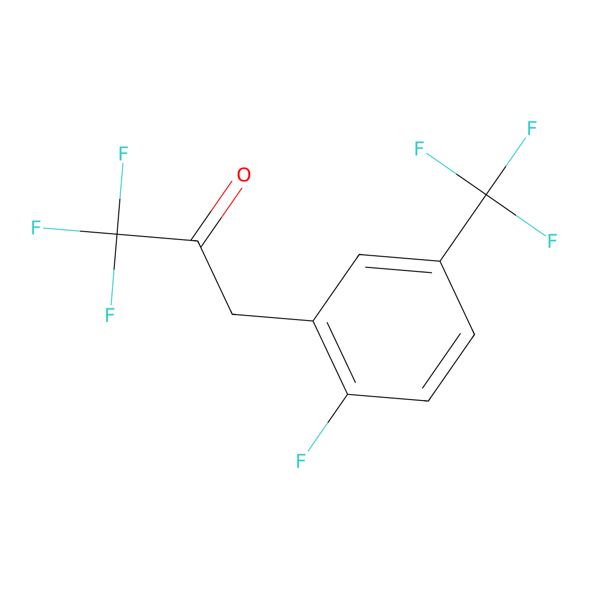 1,1,1-Trifluoro-3-[2-fluoro-5-(trifluoromethyl)phenyl]propan-2-one molecular structure, CAS 1417501-42-8