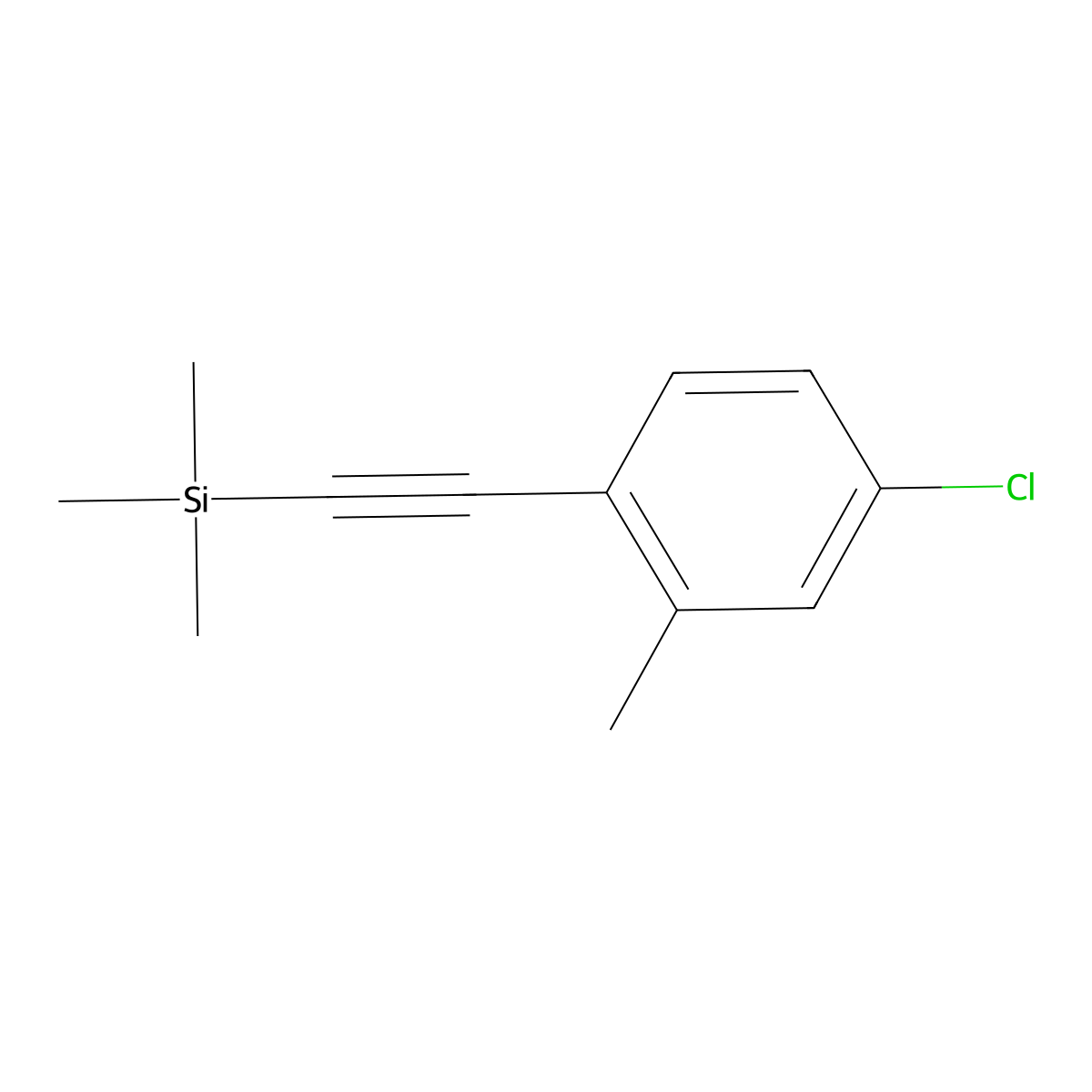 (4-Chloro-2-methyl-phenylethynyl)-trimethyl-silane molecular structure, CAS 1417501-46-2