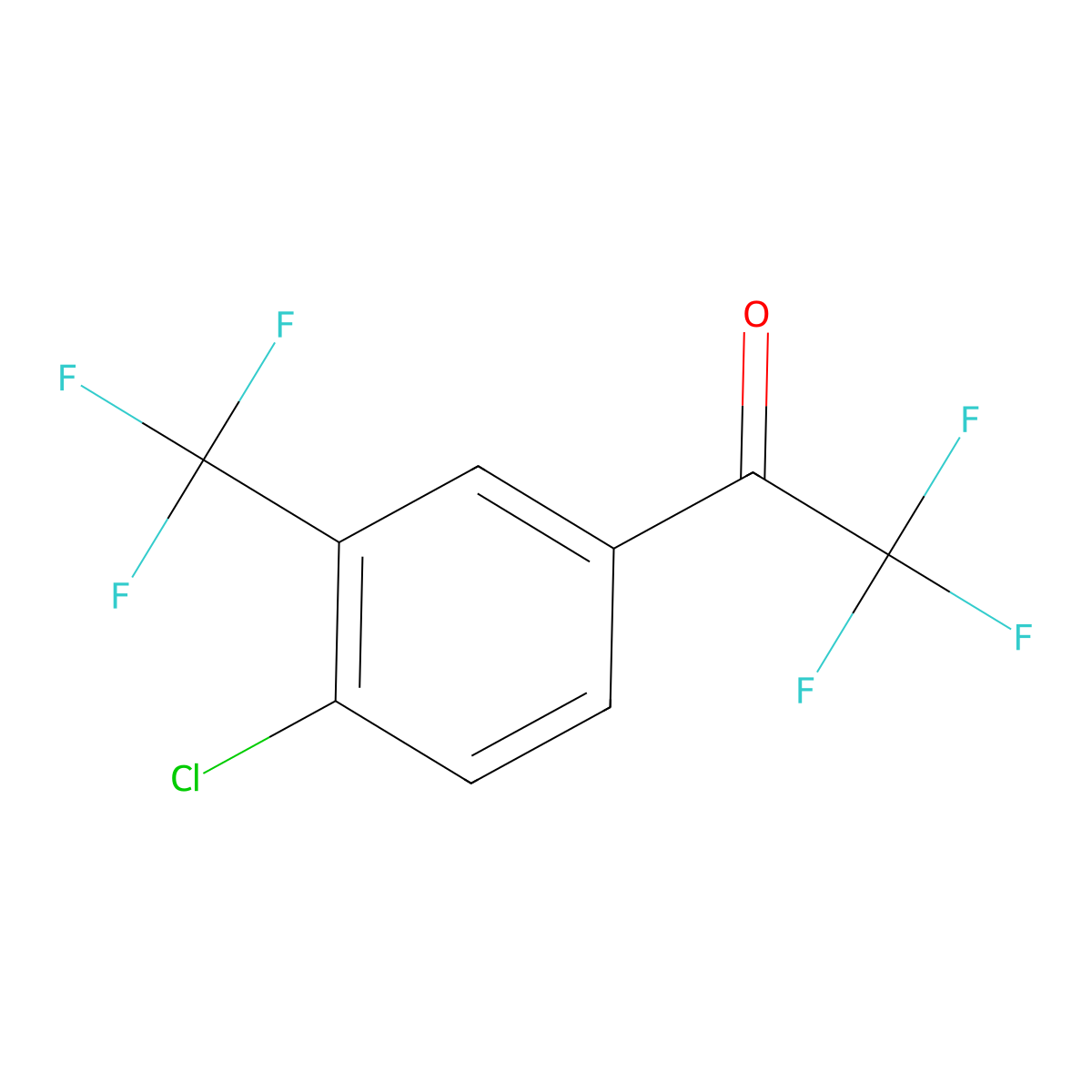 1-(4-Chloro-3-(trifluoromethyl)phenyl)-2,2,2-trifluoroethanone molecular structure, CAS 1417503-39-9