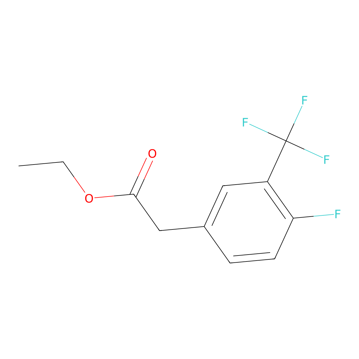 (4-Fluoro-3-trifluoromethyl-phenyl)-acetic acid ethyl ester molecular structure, CAS 1417503-63-9