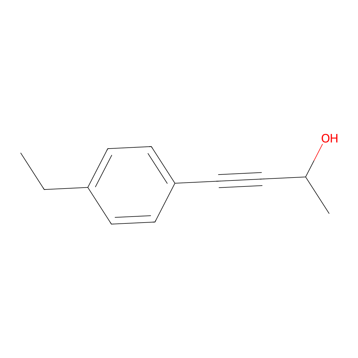 3-Butyn-2-ol, 4-(4-ethylphenyl)- molecular structure, CAS 1417505-72-6