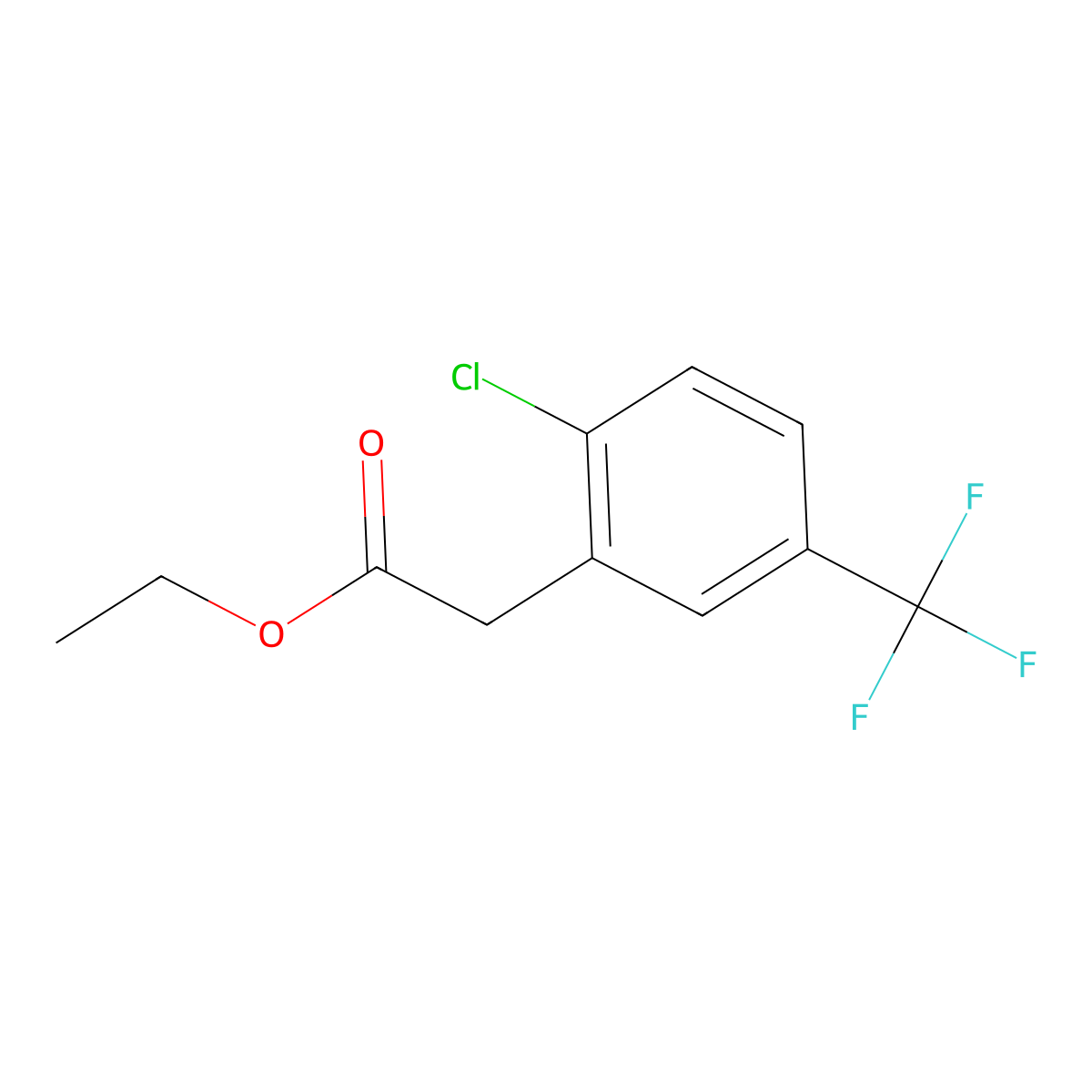 Ethyl 2-chloro-5-(trifluoromethyl)phenylacetate molecular structure, CAS 1417506-82-1